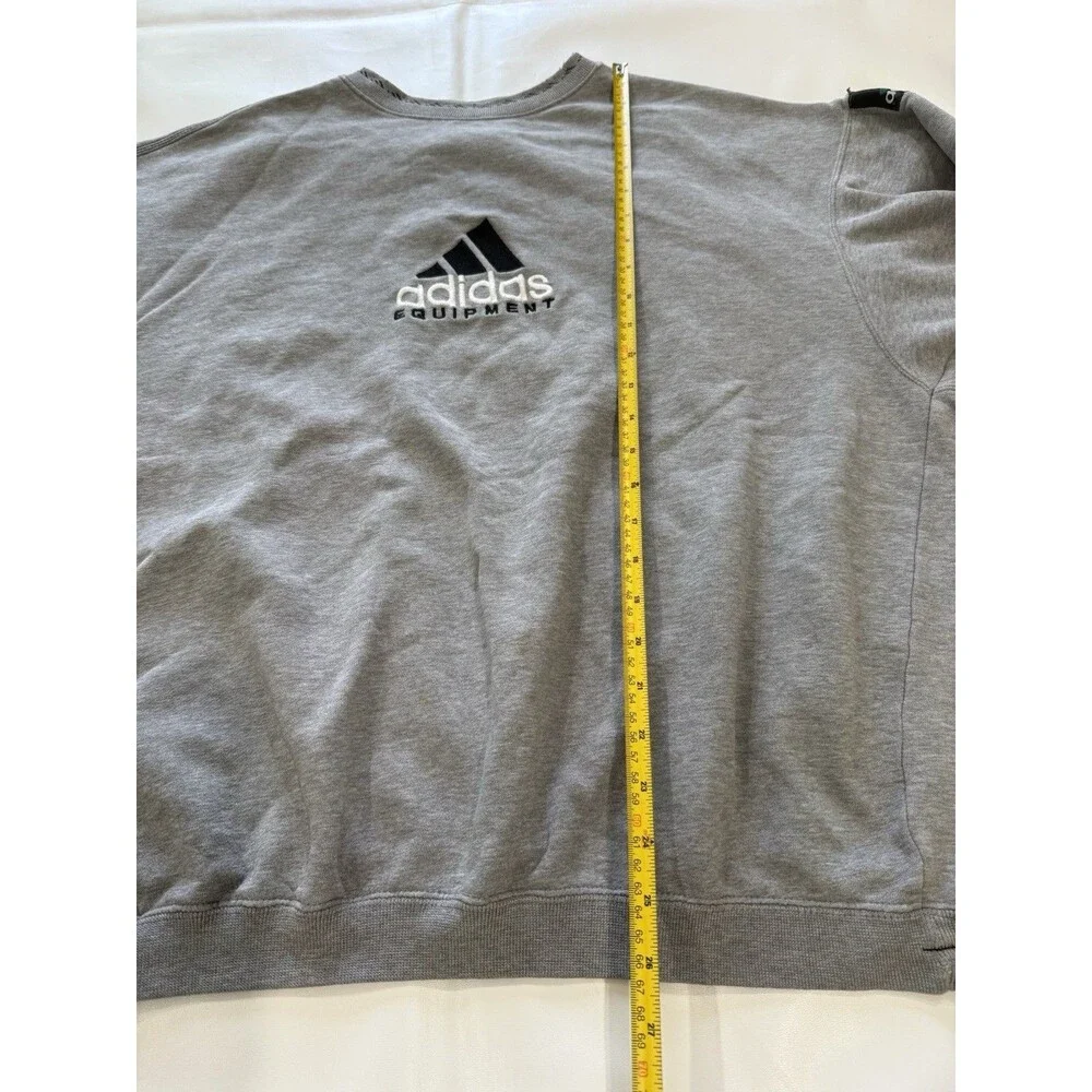 VTG 90s Adidas Equipment Sweatshirt Mens Sz M Gray Mock Neck Fleece EQT